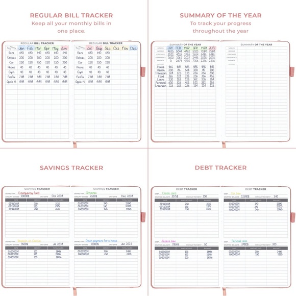 NWT/Clever Fox/Budget Book/ROSE GOLD/5.3" X 7.7"/12 months (8 pages per month) - Picture 7 of 8